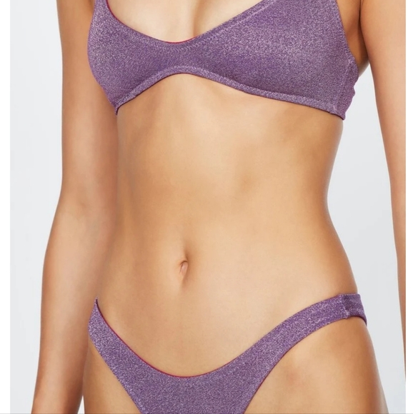 Violet sparkle Cheeky Bathing suit bottom - Picture 6 of 7